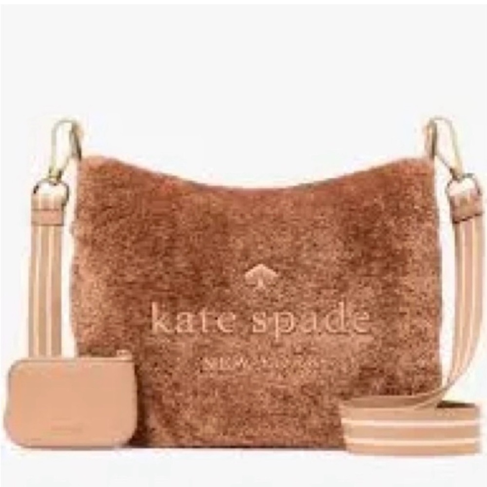 Kate Spade Rosie Faux FurCrossbody Bag in Chestnut Brown